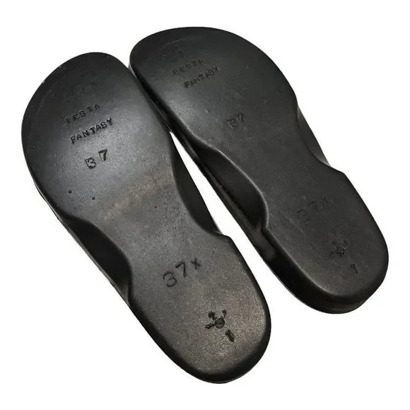 Loeffler Randall Ezra Rubber Sport Slides Clogs Gingham Bow Black - Picture 9 of 10